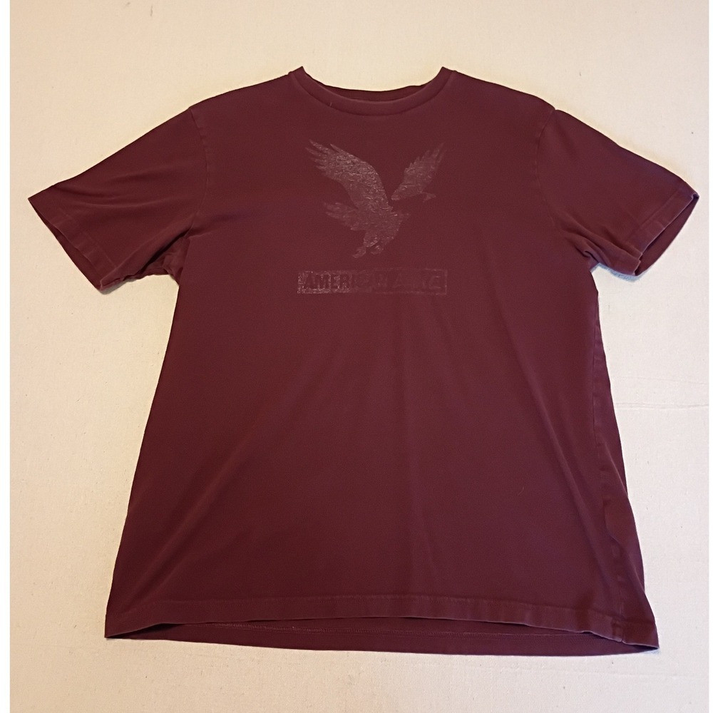 American Eagle Super Soft Graphic T-Shirt Mens‎ Medium Maroon Eagle Logo Tee